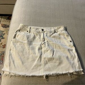 Buckle Denim Mini Skirt